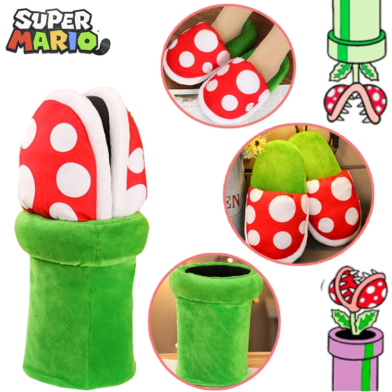 Pantufa Super Mario Planta Carnívora + Brinde Exclusivo